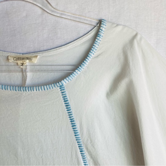 Cotton Bleu Women's embroidered top blouse tunic, Sz L - Picture 9 of 17